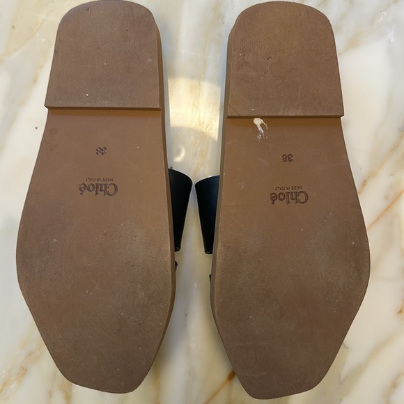 Chloe Woody Leather Sandals - Picture 5 of 6